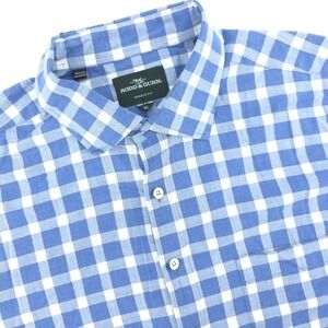 Rodd & Gunn Shirt Mens XL Sports Fit Blue White Gingham Long‎ Sleeve Button Up